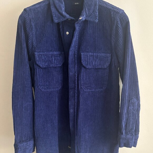 Benson Corduroy Blue Snap Button Overshirt Shirt Jacket - Small - Picture 2 of 16